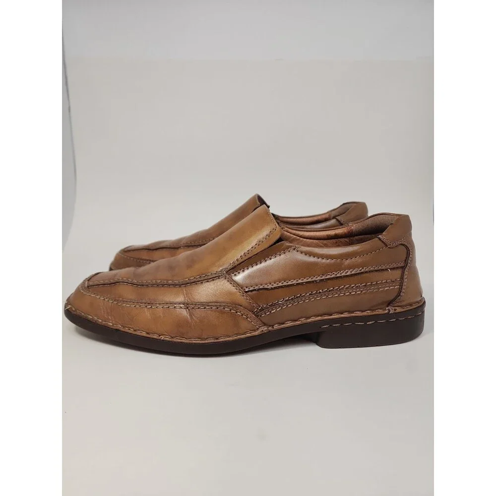 Men’s Natha Studio Leather Loafers Light Brown Soles Shoes Size 11.5